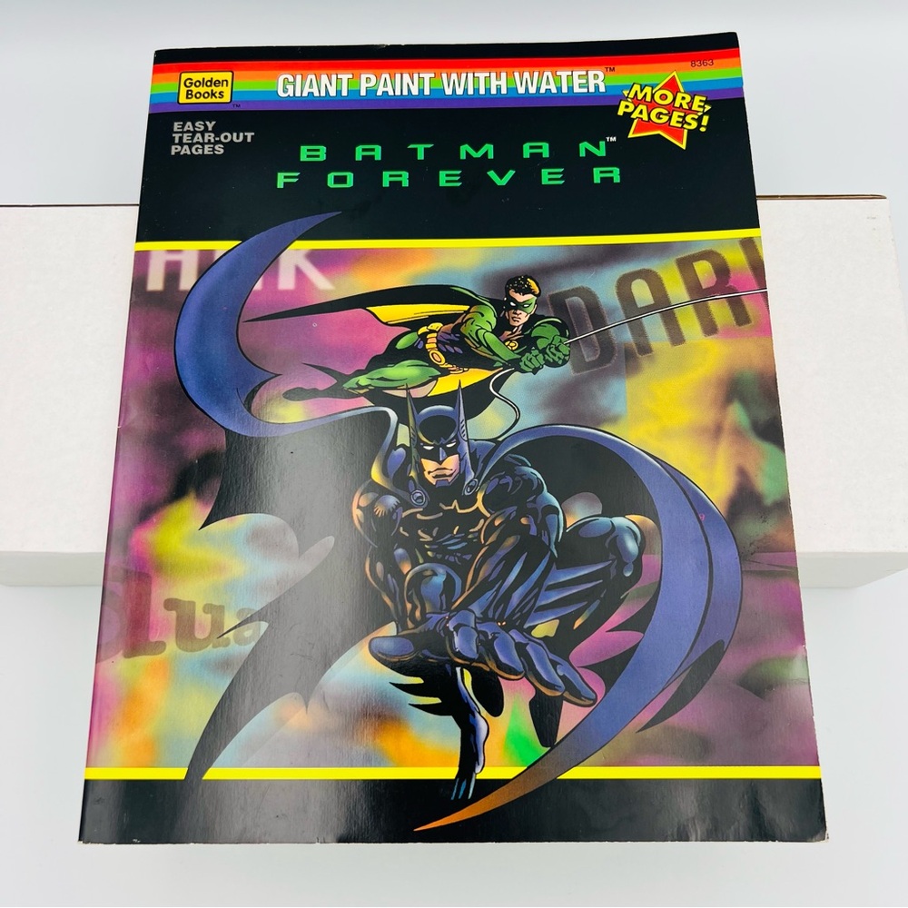 DC Batman Forever Giant Paint With Water (1995)‎ Vintage Golden Book NEW